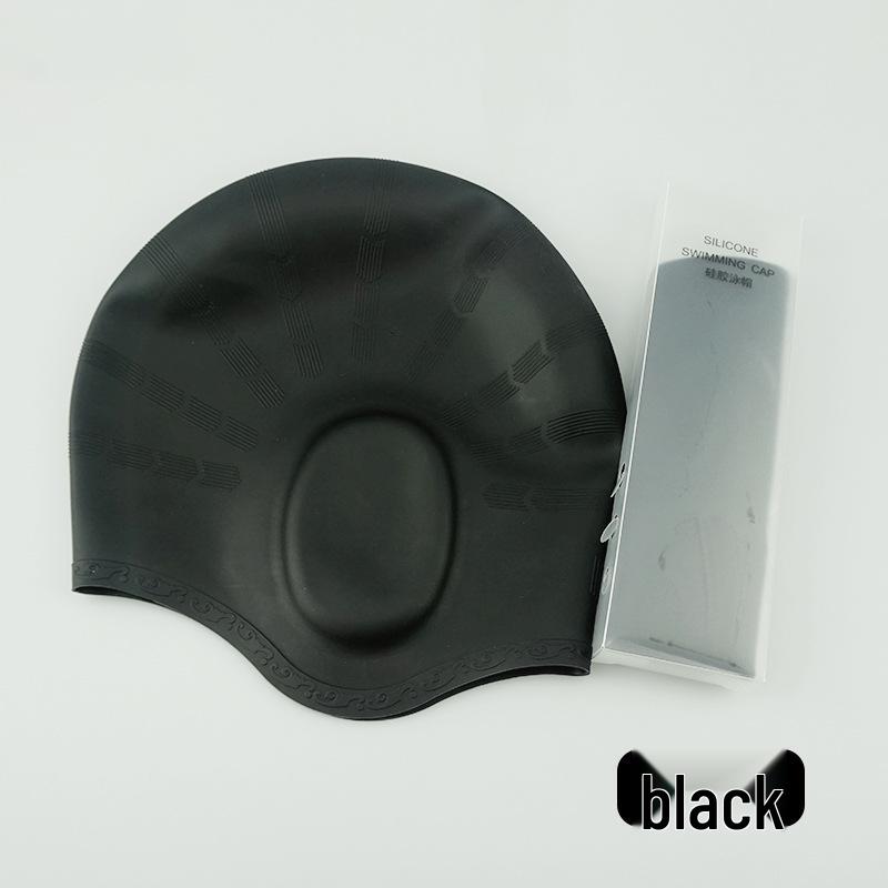 Long Hair Waterproof Silicone Swim Cap with Ear Protection for Men & Women