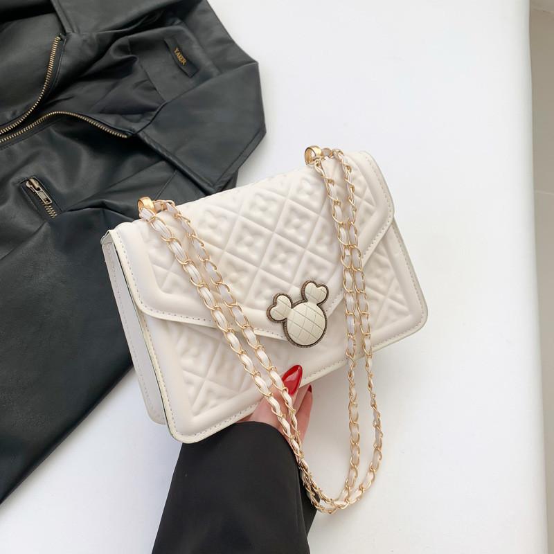 Chic Vintage Women s Spring Shoulder Crossbody Bag With Trendy Chain Design OffWhite