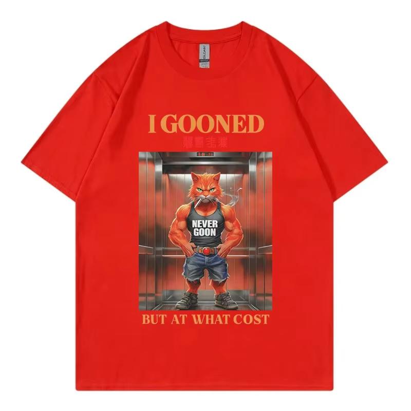 I Gooned But At What Cost Funny T-shirt Japanese Goon Meme Graphic T Shirts Men's Women's Casual Fashion Short Sleeve T-shirts