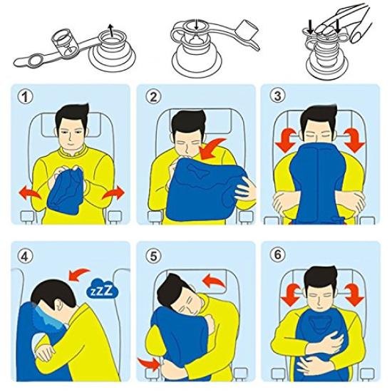 Origin Air Pillow, Travel Pillow, with Storage Pouch, Easy to Carry, Ideal for Airplanes, Travel, Business Trips, Camping, Outdoors, Office Napping,