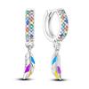 925 Sterling Silver Butterfly Crystal Star Earrings Colorful Feather Hoop Earrings For Women Wedding Engagement Birthday Gift