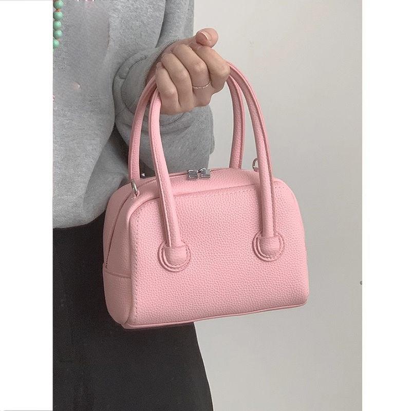 Portable Bowling Bag Fashion Cherry Blossom Pink Small Square Bag Crossbody Commuter Bag