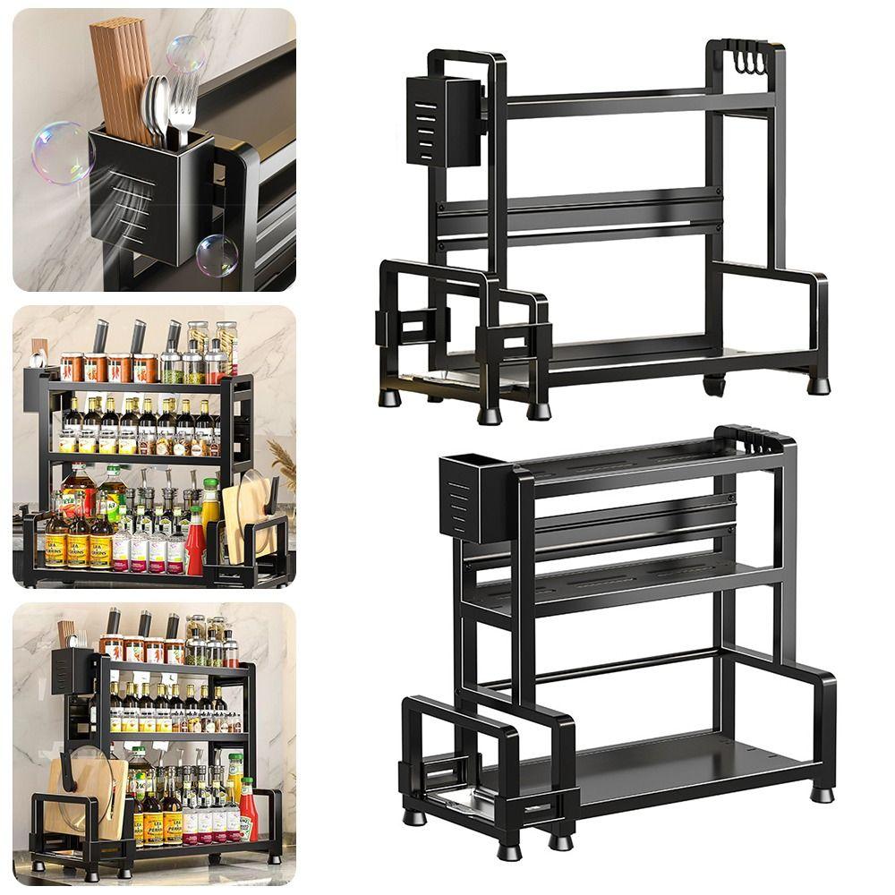 2/3-stufiges Gewürzregal Multifunktionales Gewürzregal Langlebiger Schneidebretthalter für Küchenaufbewahrung