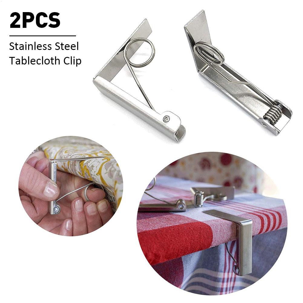 2 Stück Haushalt Edelstahl Tischdecke Tischabdeckung Clips Befestigungsclip Halter Klemmen Party Werkzeug Anti-Rutsch-Clip Tischdeckenhalter