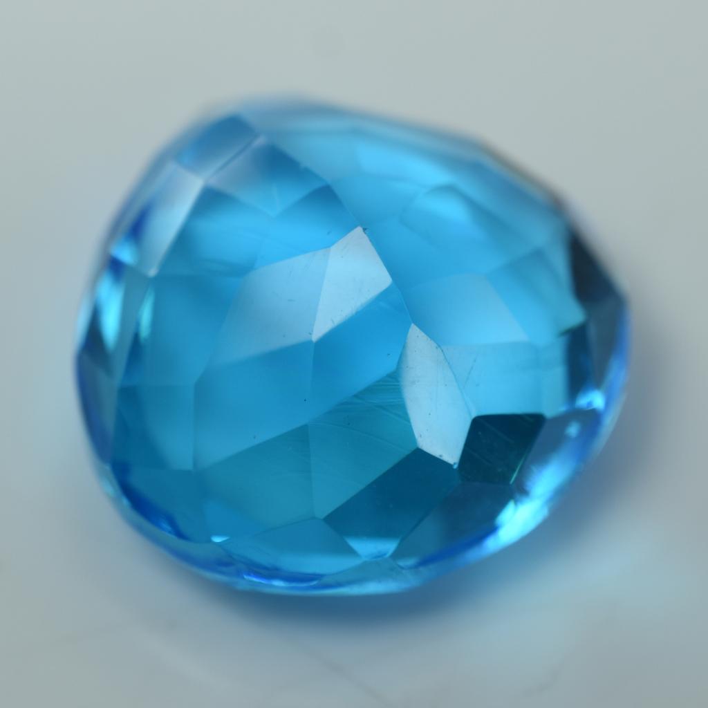 18.30 Ct Lab-Created Pear Ocean Blue Aquamarine   Loose Gemstone A++
