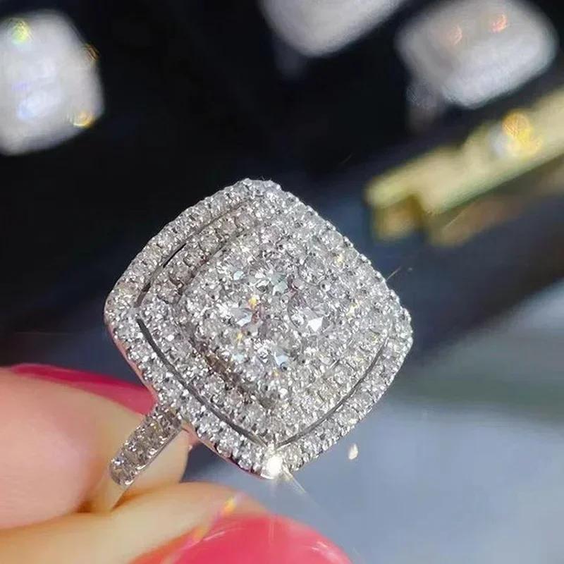 2026 New Square Geometric Elegant New Hollowed Out High-end Temperament Ring, Women s Design Trendy Fashion Accessory 6