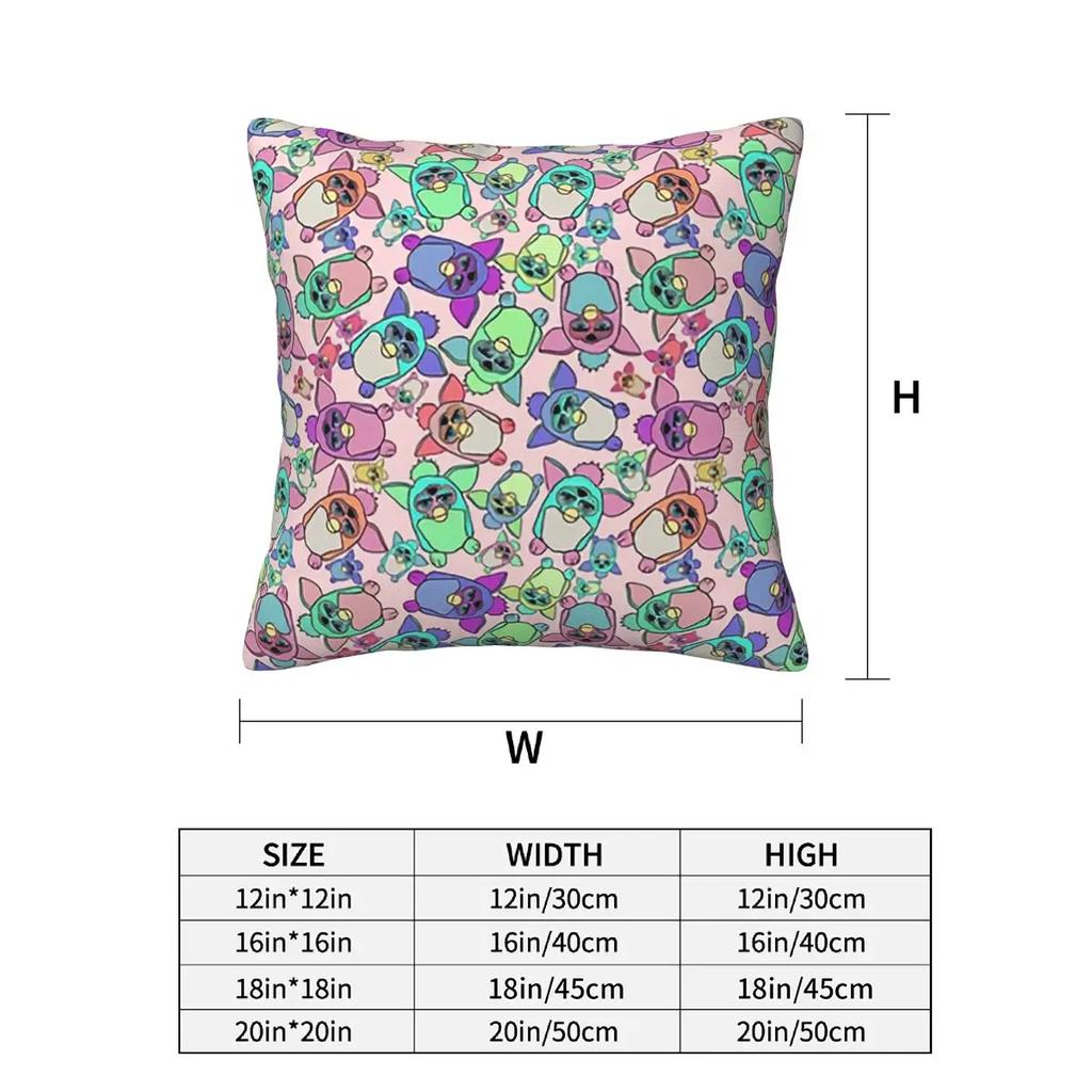 Furby Army 2 Pcs Square Pillowcase Pillow Cover Cushion Decor Comfort Throw Pillow For Home Living Room