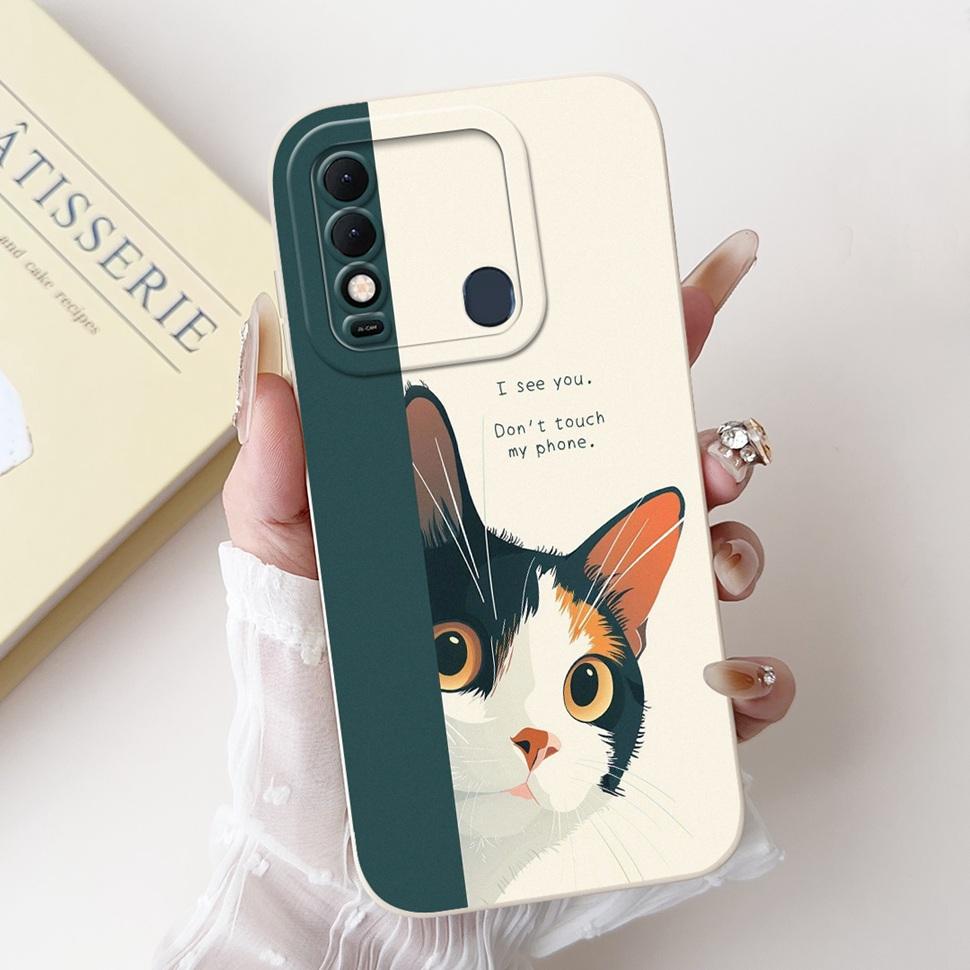 For Tecno Spark 8 Case Cute Rabbit Panda Back Cover KG6 KG6k Phone Cases For Tecno Spark 8 8T Soft Fundas Spark8 Spark8T Coque