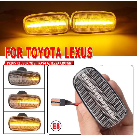 Turn Signal Lamp Led Front Fender Side Marker Light Compatible with Lexus IS200 IS300 LS430 To-yo-ta RAV4 Prius Kluger Crown Wish (Crystal)