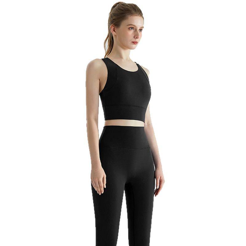 Women's Shockproof Sports Bra and Yoga Set for Running and Training