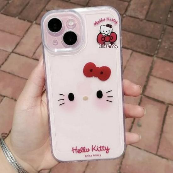 Space Shell Big Face Kitty Case for Apple 17 Pro Max/16 Transparent, 15 Plus, Cute and Simple for New 14 Models