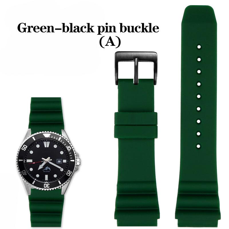 

For Casio Diving Watch Swordfish MDV-106 MTP-VD01 MDV-107 efr-303l Series Resin Silicone Strap Green 22mm Water Proof Watchband 20mm