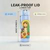 1PC Virgin Mary Kids Heart Frame 750ml Color Plastic Sports Water Bottle Leakproof Flip Straw Lid For Sports Office Home Use