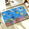 ART Frutiger Aero Aqua Nostalgia Shower Room Absorbent Small Floor Mat Soft Comfortable Decorative Foot Mat
