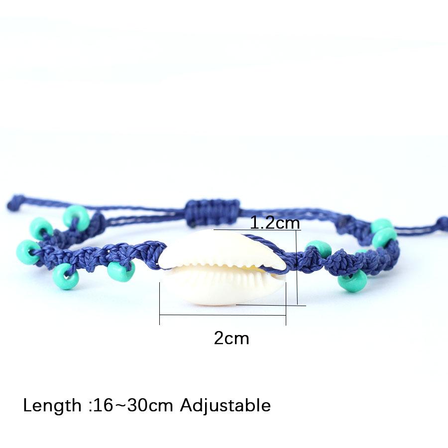 Noter Bohemia Macrame Bracelet Adjustable Unisex Beach Shell Braslet 4mm Blue Howlite Braclet Handmade Surfing Jewelry Pulseria