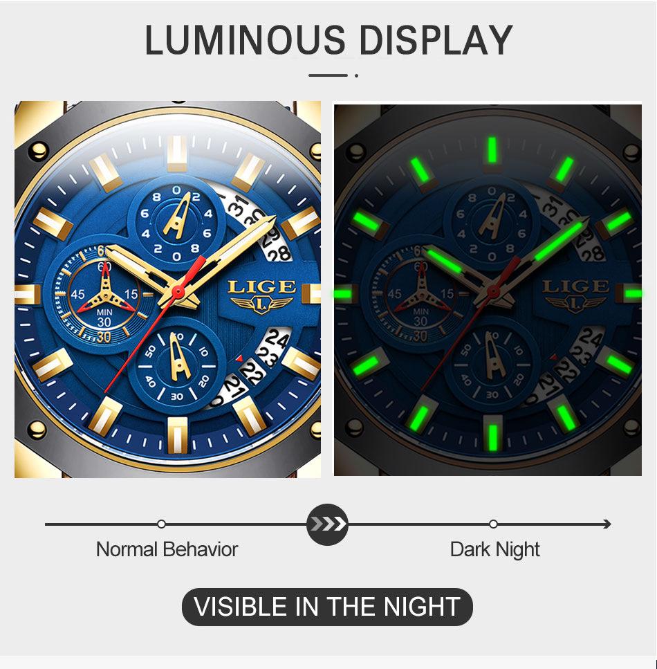 LIGE Multi-function Waterproof Sports Watch