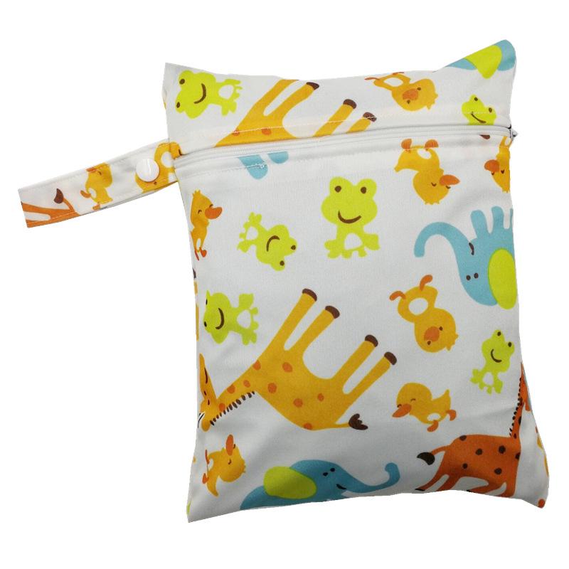 20x25CM Cartoon Print Waterproof Storage Bag - Single Pocket, Wet/Dry, for Baby Stroller