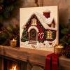 Kit de Noël Art Perles Synthétiques Scintillantes DIY, Peinture Chalet enneigé du Père Noël, Matériel de Loisirs Créatifs Festifs, Set de Création 3D Perles pour Adultes, Hiver à la Maison
