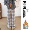 Women's High-End Retro Plaid Velvet Pants: Loose, Slimming Straight-Leg, Casual Wide-Leg Long Pants