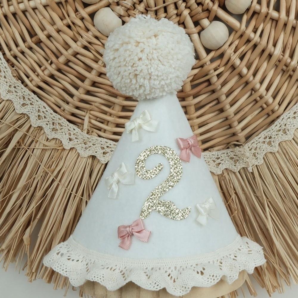 Handcrafted Pom Pom Princess Birthday Hat Photo Props Lace Ruffle Hat  Birthday Decoration