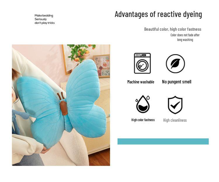 Butterfly Hug Pillow Plush Toy: Girlish Heart Backrest Cushion for Home or Office