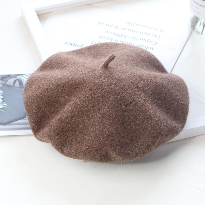 Women'S Wool Beret | Face Slimming Winter Warm | Solid Color Cashmere Blend | Vintage Painter Hat