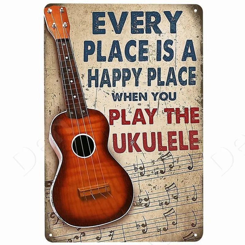 Vintage Rock Music Style Tin Painting for Bars Cafes Home Walls