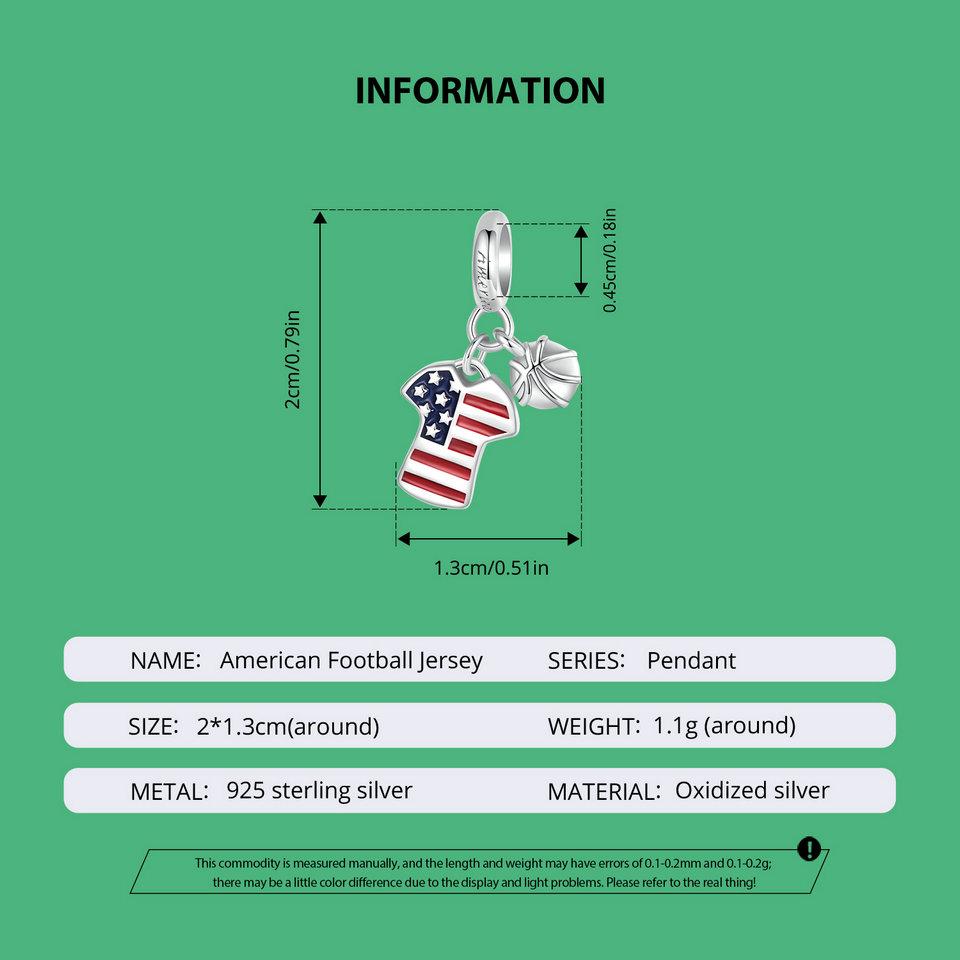 WOSTU 2024 925 Sterling Silver Football Love Sport Charm Beads Fit Women Bracelet & Necklaces Jewelry Soccer Beads