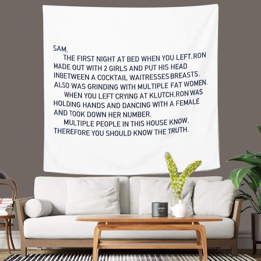 Macide Funny Boutique Tapestry Jersey Shore Letter To Sammi Wall Hanging Jersey Shore Party Decorations for Living Room Bedroom Dorm Home Decor (59.1