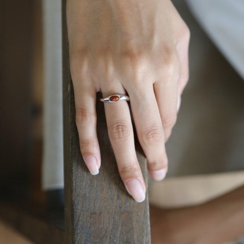 Orbes CURVE RING(Red Jsaper)