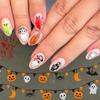 2024 Pumpkin Halloween Wearable Quirky Nail Art Stickers for Short Manicures