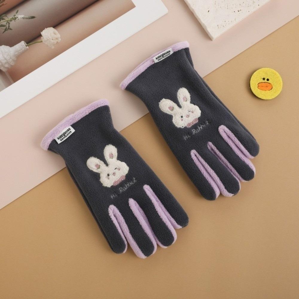 Plush Ski Gloves Polar Fleece Full Finger Gloves New Windproof Coldproof Gloves  Autumn and Winter