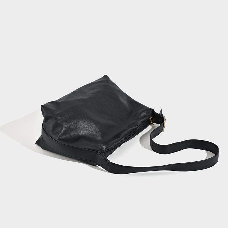 Lazy Style Single Shoulder Bag, Women's High-end Soft Leather Large Capacity Commuting Crossbody Tote Bag