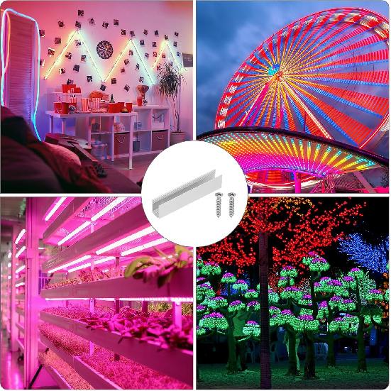 PATIKIL Neon Rope Light Mounting Brackets, 30 Pcs Neon LED Lights Aluminum Install Fixing Clips Accessories for 6x12mm Silicone Neon Sign Flex Strip