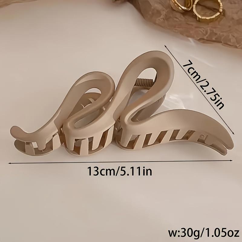 1Pc Matte Wavy Hairpin, Retro Style, Solid Color Shark Clip, Easy To Bind and Style