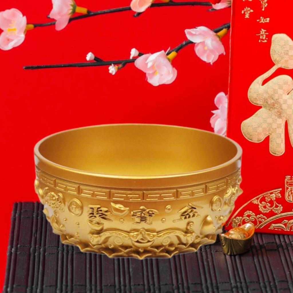 Feng Shui Bowl Decorative Ornament Statue Alloy Collectible Figurine By Asian Tradition Suitable for