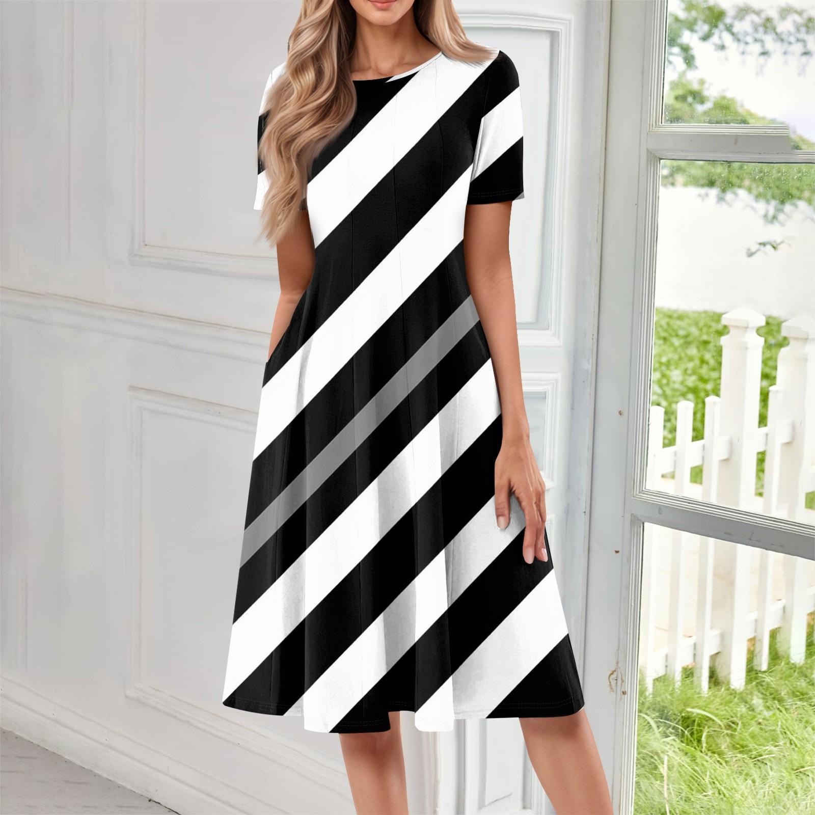 Women s Fashion Short Sleeve Vintage Printed Dress Cosplay Party Evening Dress L