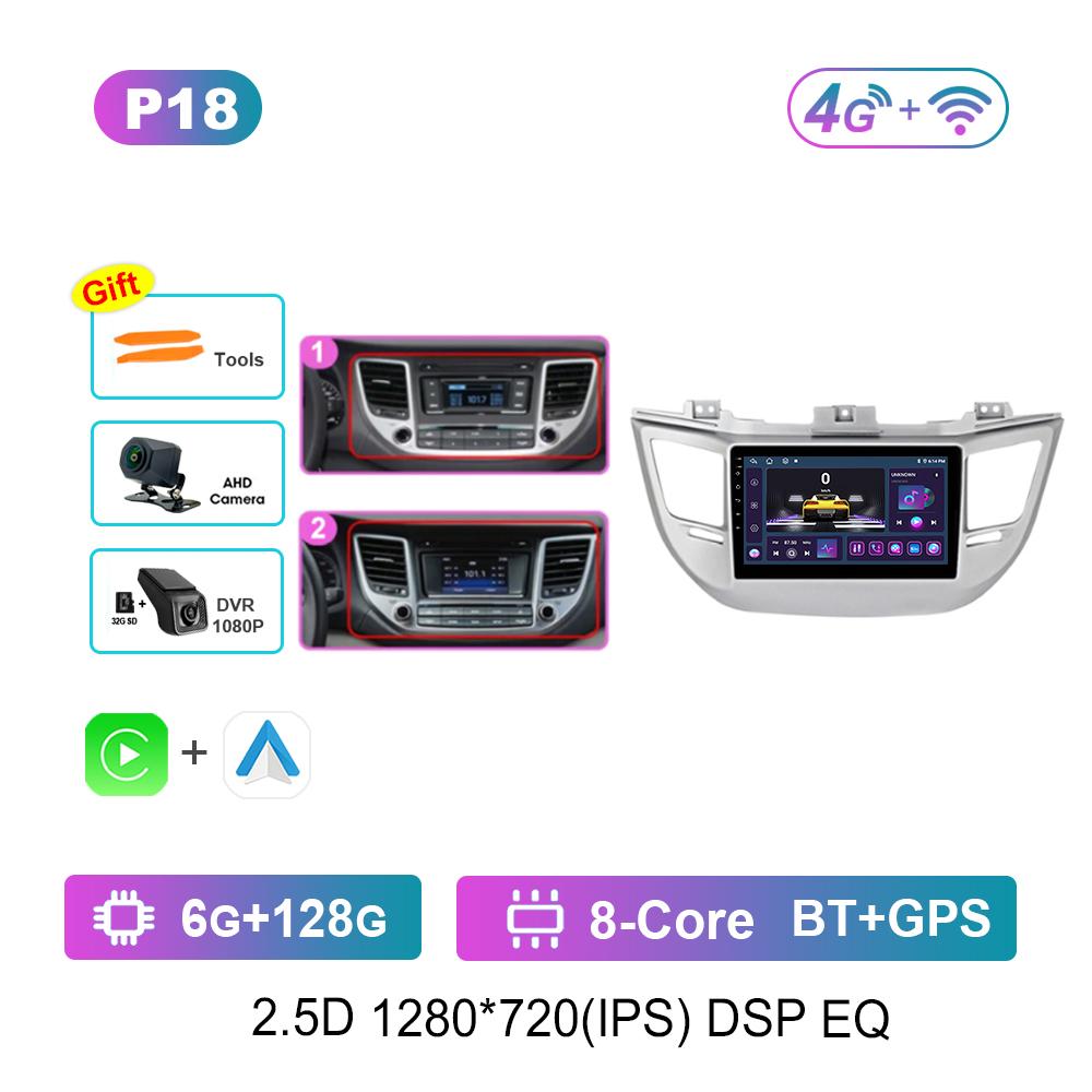 9 Inch Android System 4G DSP Stereo WiFi for Hyundai IX35 Tucson 3 2015 - 2018 Navi GPS Car Video Multimedia Player Split Screen
