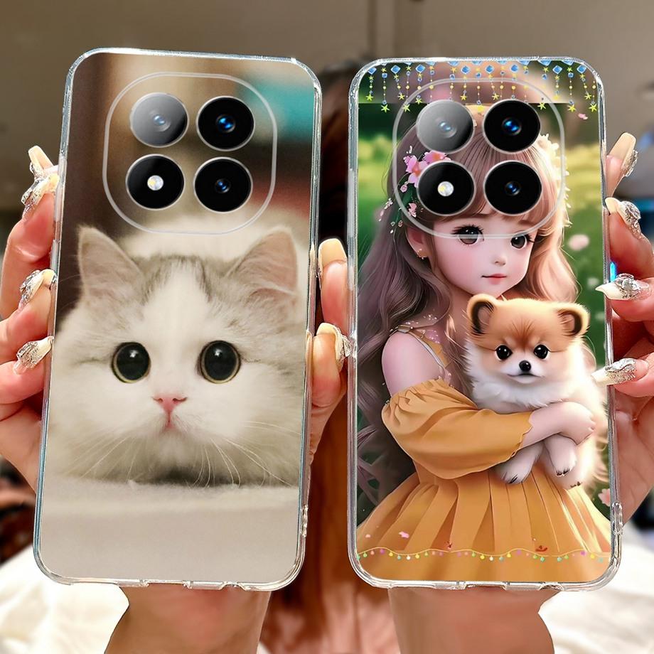 For Xiaomi Redmi Note 14 14Pro 14 Pro+ Plus Case Cute Animals Tiger Lion Dragon Cartoon Phone Cover Soft TPU Matte Silicone Capa