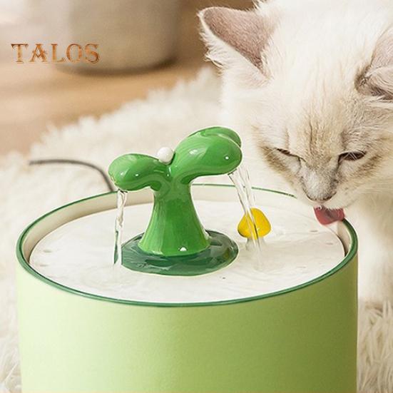 Fântână automată de apă pentru pisici de 1,5 l Dispenser de băut pentru animale de companie din ceramică Bol de apă ultra-liniștit pentru animale de companie cu sistem de filtrare pentru pisici de interior câini