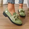 Women Plus Size High Heels Classics Office Career Pumps Bow Tie Round Toe Slip On Shoes Comfortable