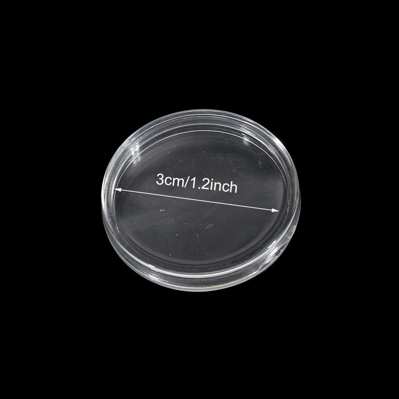 100Pcs 30mm Round Coin Capsule Holder PP Plastic Coin Storage Box Case Collectible Display Container With Box