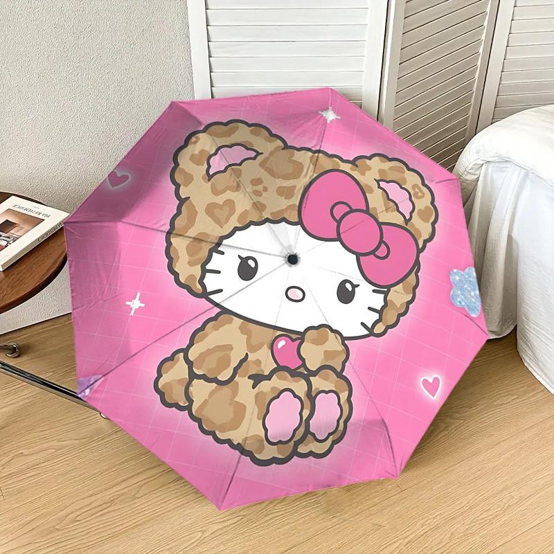 Kitty Leopard Print Umbrella: A Cute and Functional Companion for Outdoor Adventures, Perfect as a Gift 181