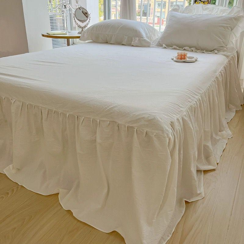 Korean Princess Style Kawaii Girl Black Bow Bedding Set Skin-friendly Soft Duvet Cover Set Bed Sheet Or Bed Skirt Pillowcases