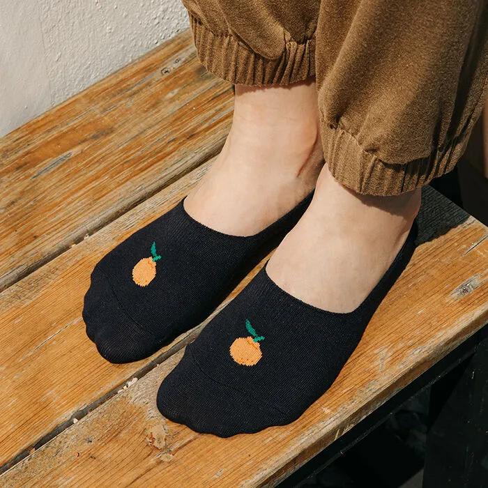 Fake Citrus. Soft Organic Non-Compression Illustrated Socks