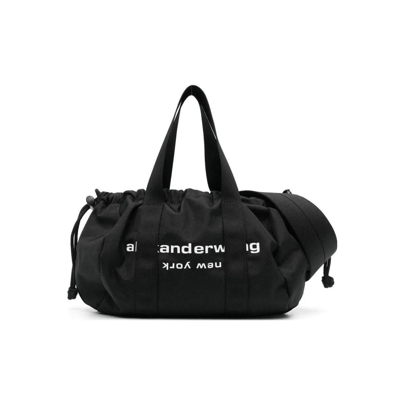 

Alexander Wang Solid Color Letter Logo Two Round Top Handles Drawstring Closure Polyester Shoulder Crossbody Tote Bag Women s Black Basic Package (Box + Dust Bag) чёрный