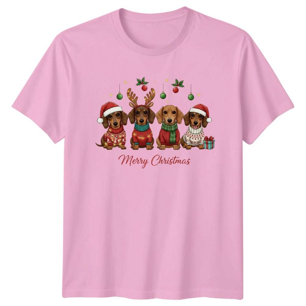 Merry Christmas Dachshund Dogs Christmas Holidays Unisexs TShirt Unisexs Tee