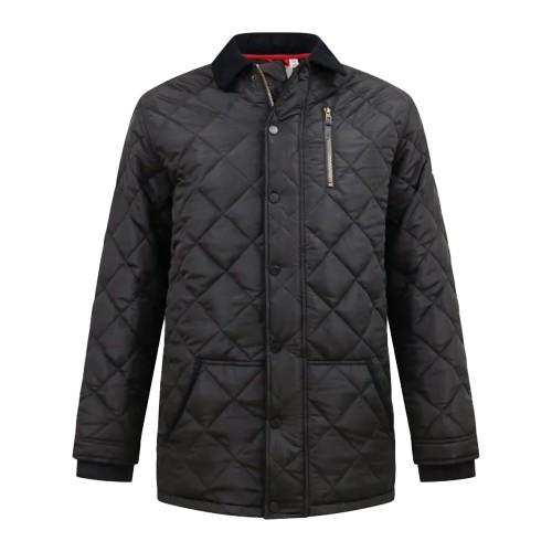 Duke Men's Black Landon D555 Quilted Corduroy Collar Kingsize Jacket - 4XL - 100% Mixed - Image 2