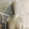 Lace Queen Cosplay Cloak Mesh Halloween Costume Accessories Victorian Stand Up Collar  Women