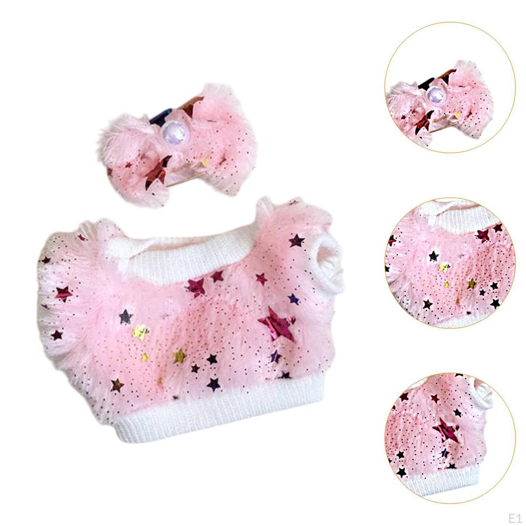 17cm Plush Doll Clothes Outifit Star Sweatshirt with Headdress Dress Up Stuffed Animals